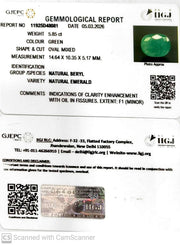 5.85/CT Natural Panna Stone with Govt. Lab Certificate-11925D48081
